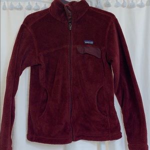 Patagonia full zip fleece. Size M. Burgundy.